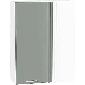 Шкаф верхний прямой угловой Квадро Аквамарин/Белый 920*700*345