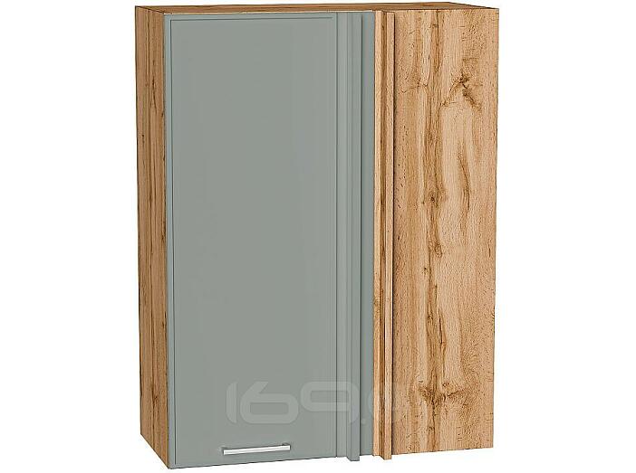 Шкаф верхний прямой угловой Квадро Аквамарин/Дуб Вотан 920*700*345