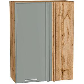 Шкаф верхний прямой угловой Квадро Аквамарин/Дуб Вотан 920*700*345