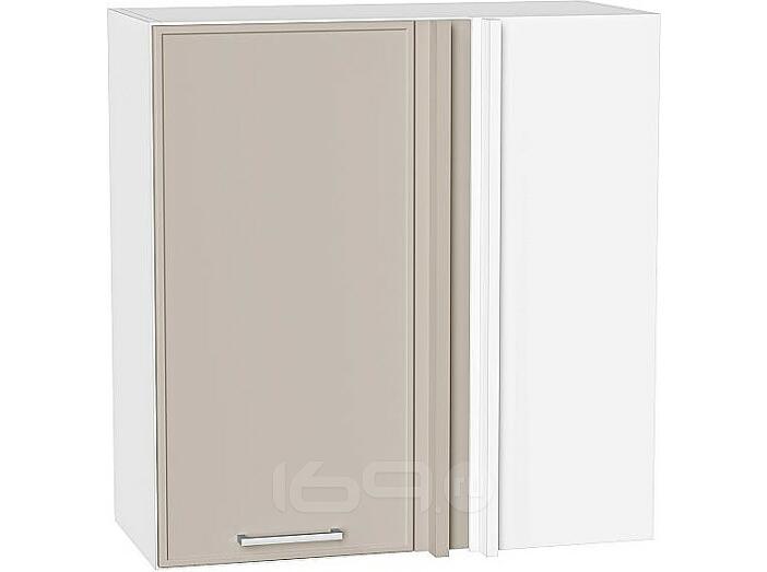 Шкаф верхний прямой угловой Квадро Кашемир/Белый 716*700*345