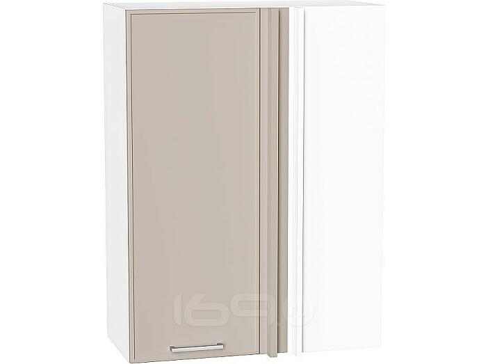 Шкаф верхний прямой угловой Квадро Кашемир/Белый 920*700*345