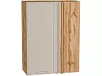 Шкаф верхний прямой угловой Квадро Кашемир/Дуб Вотан 920*700*345