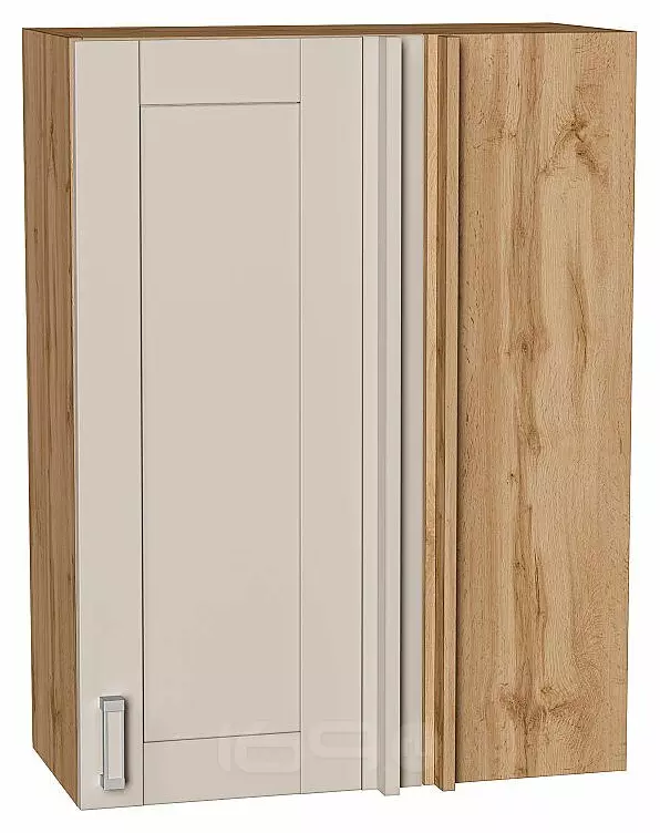 Шкаф верхний прямой угловой Лофт Cream Silk/Дуб Вотан 920*700*345