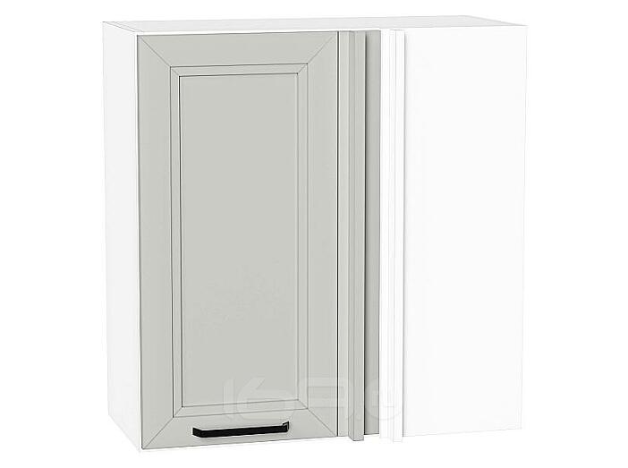 Шкаф верхний прямой угловой Нео Grey Silk/Белый 716*700*345