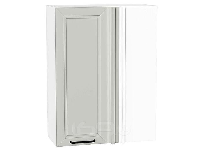 Шкаф верхний прямой угловой Нео Grey Silk/Белый 920*700*345