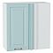 Шкаф верхний прямой угловой Ницца Голубой/Белый 716*700*345