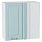 Шкаф верхний прямой угловой Ницца Голубой/Белый 716*690*345
