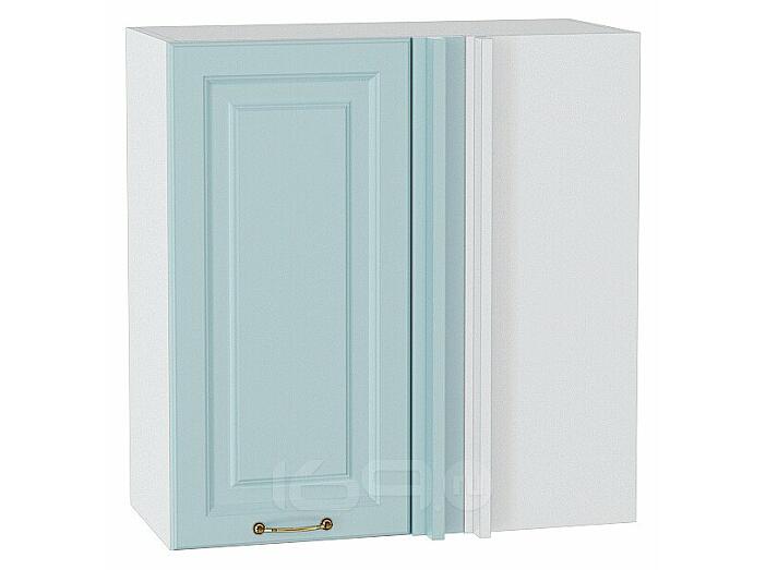 Шкаф верхний прямой угловой Ницца Голубой/Белый 716*690*345