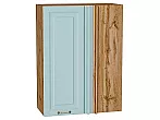 Шкаф верхний прямой угловой Ницца Голубой/Дуб Вотан 920*700*345