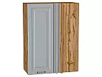 Шкаф верхний прямой угловой Ницца Графит/Дуб Вотан 920*700*345