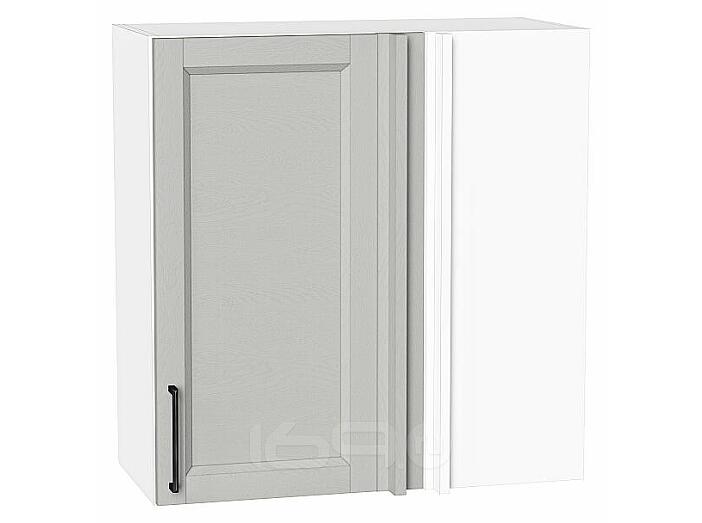 Шкаф верхний прямой угловой Сканди Grey Silkwood/Белый 716*700*345