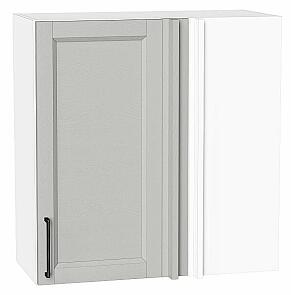 Шкаф верхний прямой угловой Сканди Grey Silkwood/Белый 716*700*345