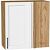 Шкаф верхний прямой угловой Сканди White Silkwood/Дуб Вотан 716*700*345