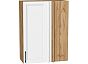 Шкаф верхний прямой угловой Сканди White Silkwood/Дуб Вотан 920*700*345