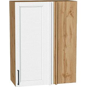 Шкаф верхний прямой угловой Сканди White Silkwood/Дуб Вотан 920*700*345