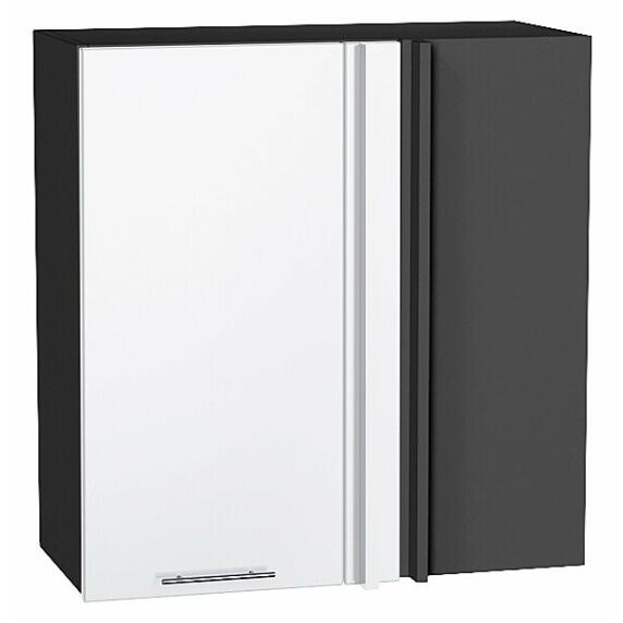 Шкаф верхний прямой угловой Валерия-М Белый глянец Graphite 716*700*345