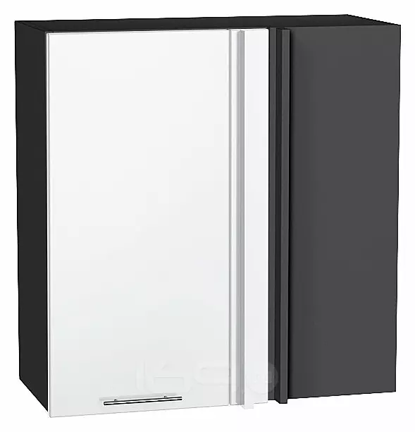 Шкаф верхний прямой угловой Валерия-М Белый глянец Graphite 716*700*345