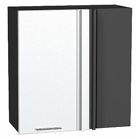 Шкаф верхний прямой угловой Валерия-М Белый металлик Graphite 716*700*345