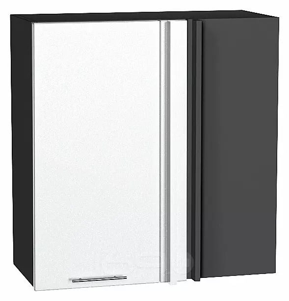 Шкаф верхний прямой угловой Валерия-М Белый металлик Graphite 716*700*345