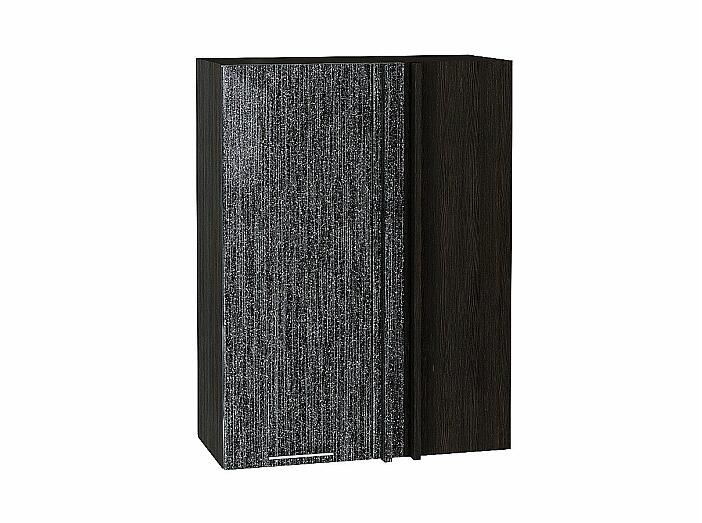 Шкаф верхний прямой угловой Валерия-М Черный металлик дождь Graphite