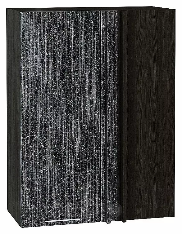 Шкаф верхний прямой угловой Валерия-М Черный металлик дождь Graphite 920*690*345