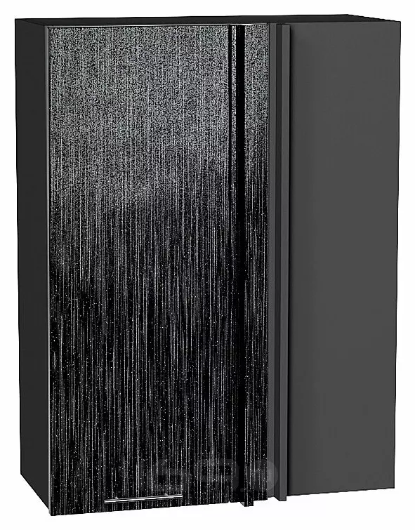 Шкаф верхний прямой угловой Валерия-М Черный металлик дождь Graphite 920*700*345