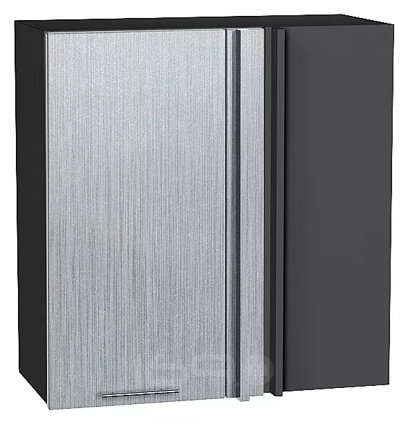 Шкаф верхний прямой угловой Валерия-М Серый металлик дождь светлый Graphite 716*700*345