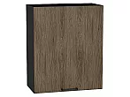 Шкаф верхний с 1-ой дверцей Флэт Brown Casella Oak 2S/Graphite 716*600*318