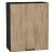 Шкаф верхний с 1-ой дверцей Флэт Natural Casella Oak 2S/Graphite 716*600*318