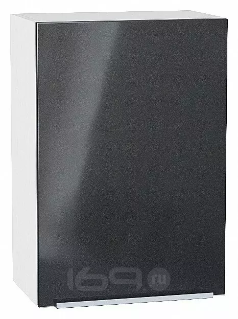 Шкаф верхний с 1-ой дверцей Фьюжн Anthracite Белый 716*500*320