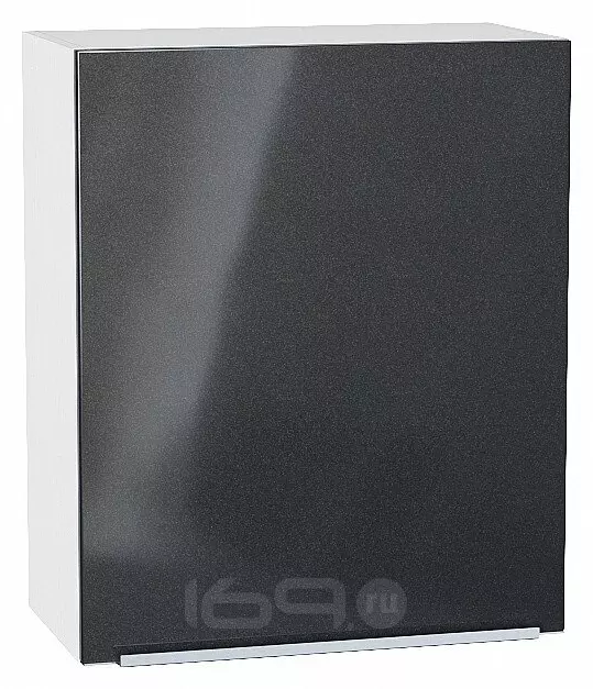 Шкаф верхний с 1-ой дверцей Фьюжн Anthracite Белый 716*600*320