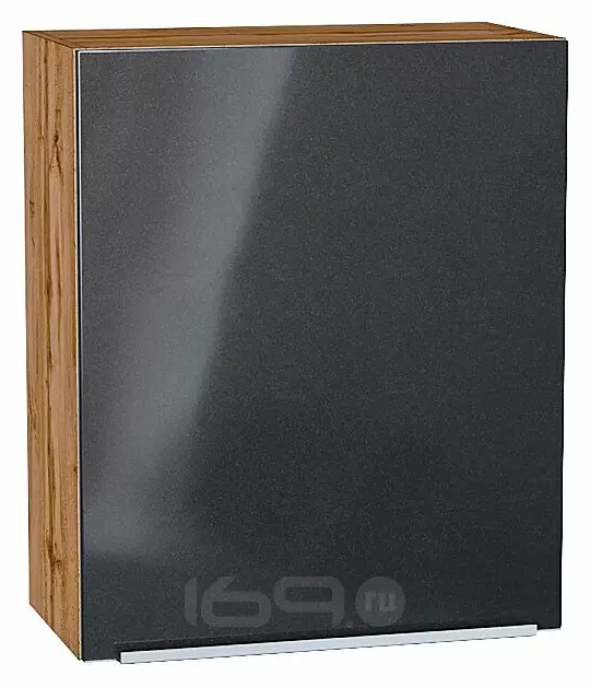 Шкаф верхний с 1-ой дверцей Фьюжн Anthracite Дуб Вотан 716*600*320