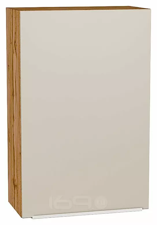 Шкаф верхний с 1-ой дверцей Фьюжн Cream Silk/Дуб Вотан 920*600*320