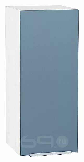 Шкаф верхний с 1-ой дверцей Фьюжн Silky Blue Белый 716*300*320
