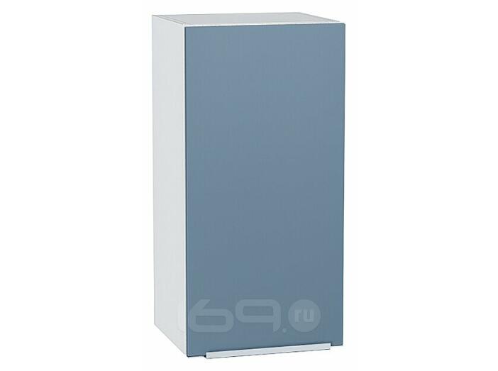 Шкаф верхний с 1-ой дверцей Фьюжн Silky Blue Белый 716*350*320