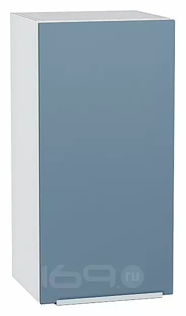 Шкаф верхний с 1-ой дверцей Фьюжн Silky Blue Белый 716*350*320