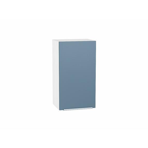 Шкаф верхний с 1-ой дверцей Фьюжн Silky Blue Белый 716*400*320