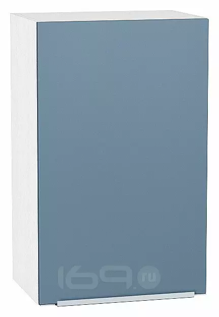 Шкаф верхний с 1-ой дверцей Фьюжн Silky Blue Белый 716*450*320