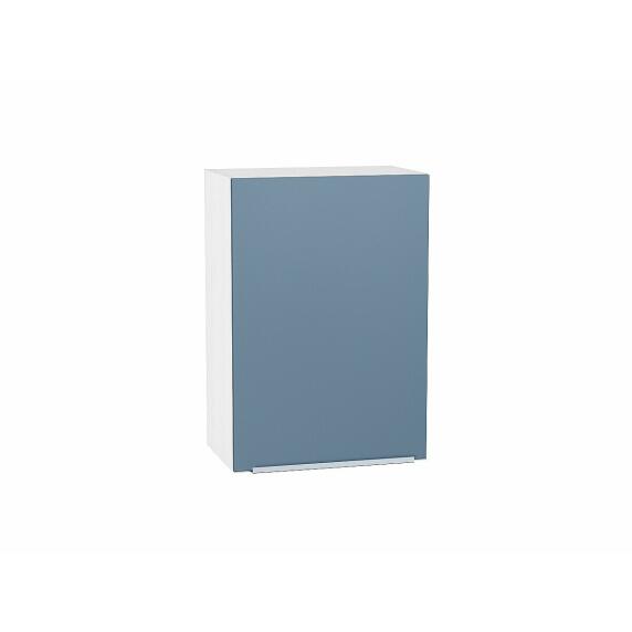 Шкаф верхний с 1-ой дверцей Фьюжн Silky Blue Белый 716*500*320