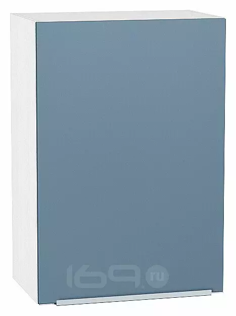 Шкаф верхний с 1-ой дверцей Фьюжн Silky Blue Белый 716*500*320