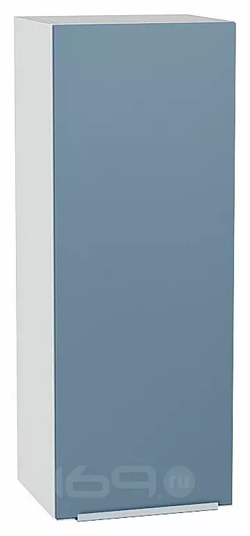 Шкаф верхний с 1-ой дверцей Фьюжн Silky Blue Белый 920*350*320