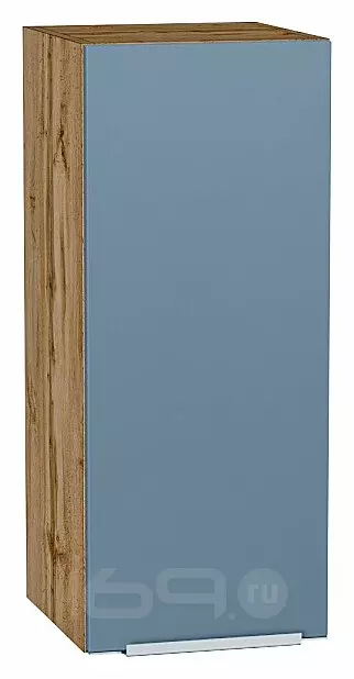 Шкаф верхний с 1-ой дверцей Фьюжн Silky Blue Дуб Вотан 716*300*320
