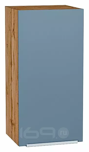 Шкаф верхний с 1-ой дверцей Фьюжн Silky Blue Дуб Вотан 716*350*320