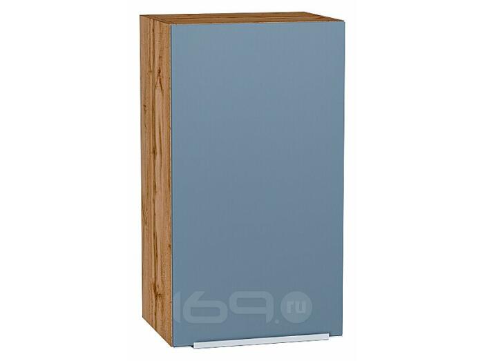 Шкаф верхний с 1-ой дверцей Фьюжн Silky Blue Дуб Вотан 716*400*320