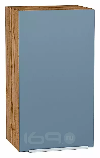 Шкаф верхний с 1-ой дверцей Фьюжн Silky Blue Дуб Вотан 716*400*320