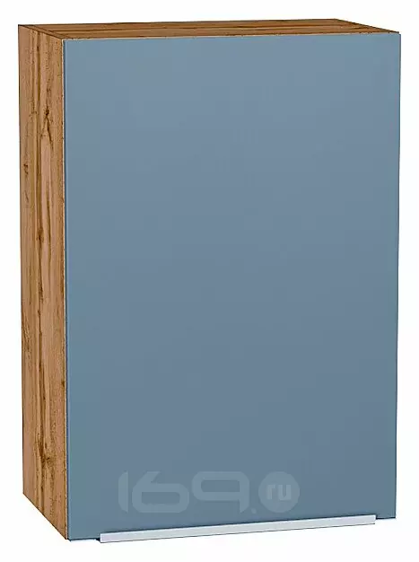 Шкаф верхний с 1-ой дверцей Фьюжн Silky Blue Дуб Вотан 716*500*320