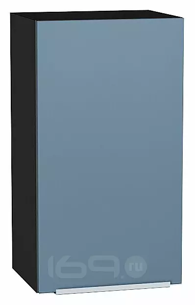 Шкаф верхний с 1-ой дверцей Фьюжн Silky Blue Graphite 716*400*320