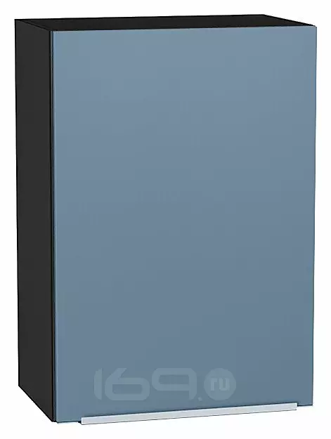 Шкаф верхний с 1-ой дверцей Фьюжн Silky Blue Graphite 716*500*320