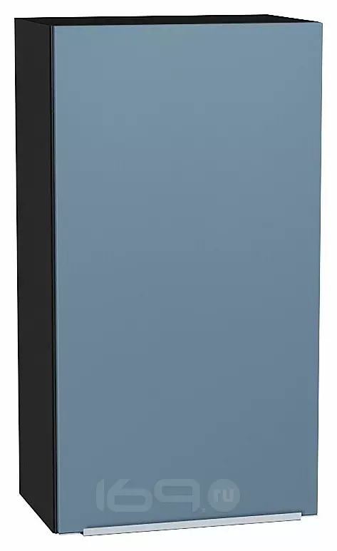 Шкаф верхний с 1-ой дверцей Фьюжн Silky Blue Graphite 920*500*320