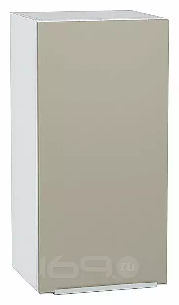 Шкаф верхний с 1-ой дверцей Фьюжн Silky Grey Белый 716*350*320